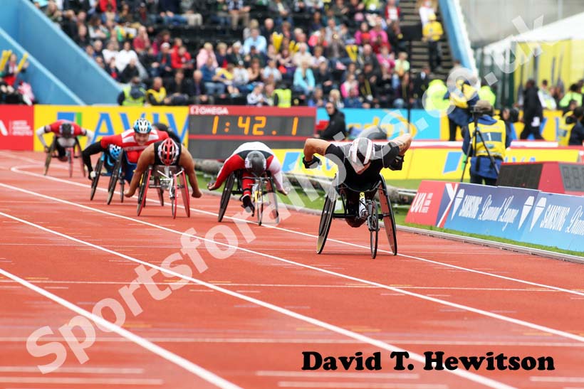 David Weir on his way to winning the T53/54 800 metres, 2012 Samsung Diamond League, Crystal Palace, London.